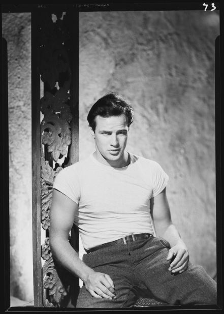 American actor Marlon Brando as Stanley Kowalski in the film "A streetcar named desire," which helped popularize the T-shirt, then still mostly considered underwear. The cultural impact of this ubiquitous garment is the subject of a new exhibition at London's Fashion and Textile Museum. 