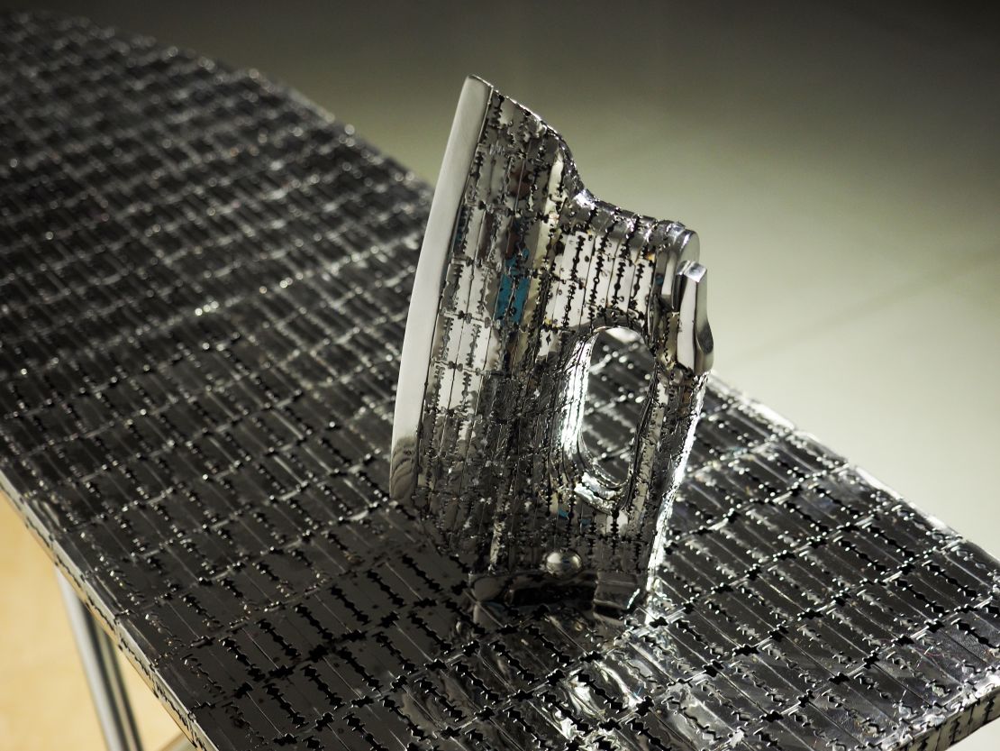Tayeba Lipi is a multimedia artist who broaches hard-hitting topics like feminism and transgender rights in her work. Here she uses stainless steel razors as a medium.
