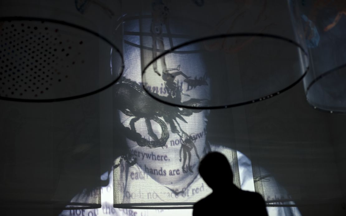 Artist Nalini Malani has been using video as an artistic medium for decades. Above is an image of her video-shadow play "In Search of Vanished Blood," on display in Germany in 2012.