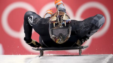 Akwasi Frimpong of Ghana practices during Men's Skeleton training.