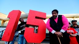 MEMPHIS, TN - APRIL 04:  The Rev. William J. Barber II (R) stands outside the National Civil Rights Museum following a march from City Hall to the museum by Fight for $15 supporters on April 4, 2017 in Memphis, Tennessee. About 1,000 people marched through downtown Memphis from City Hall to the National Civil Rights museum on the 49th anniversary of Dr. Martin Luther King, Jr.'s assassination. (Photo by Mike Brown/Getty Images)