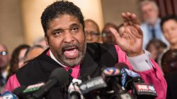 CHARLOTTE, NC - SEPTEMBER 22: Rev. William Barber addresses the media during a press conference September 22, 2016 in Charlotte, North Carolina. The group is asking for the release of police video of the fatal shooting of 43-year-old Keith Lamont Scott at an apartment complex near UNC Charlotte. (Photo by Sean Rayford/Getty Images)