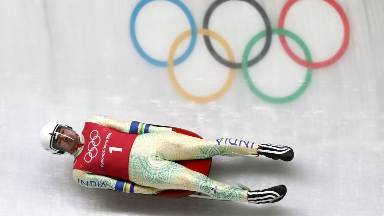 PYEONGCHANG-GUN, SOUTH KOREA - FEBRUARY 07:  Shiva Keshavan of India trains during Luge Training ahead of the PyeongChang 2018 Winter Olympic Games at Olympic Sliding Centre on February 7, 2018 in Pyeongchang-gun, South Korea.  (Photo by Ryan Pierse/Getty Images)