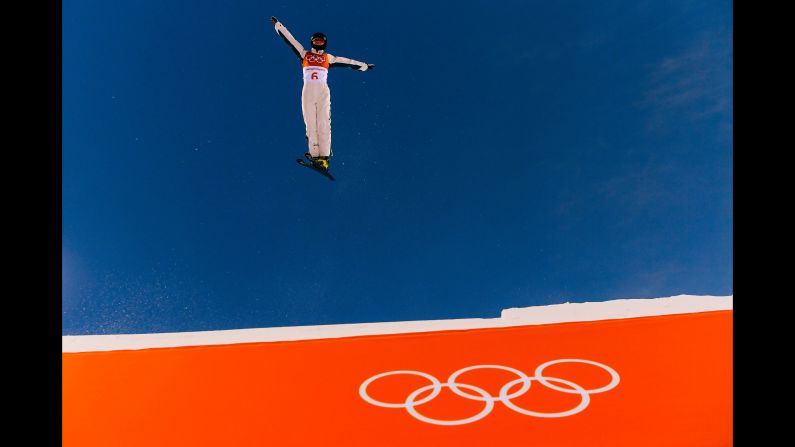 Danielle Scott of Australia practices during freestyle skiing aerials.