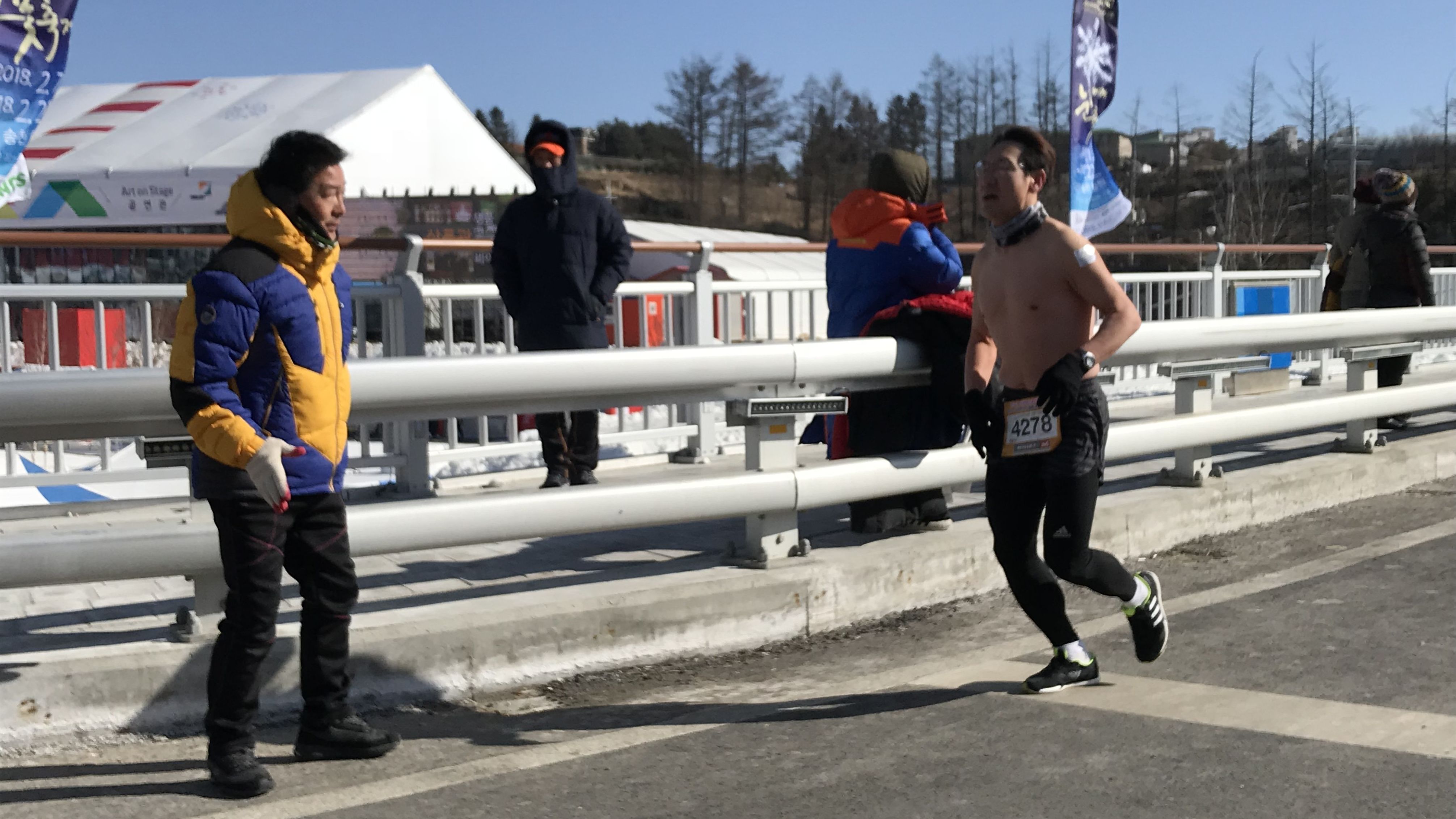To qualify for a medal, runners have to run shirtless.