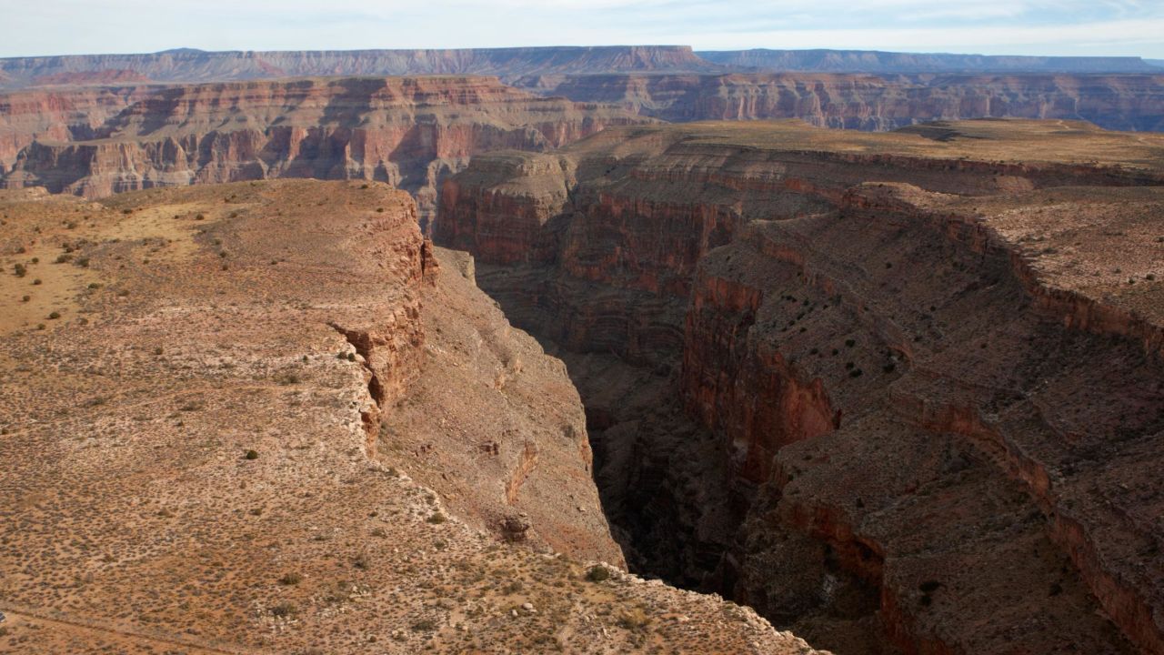 An aerial view of Quartermaster Canyon, the area where the helicopter crashed
