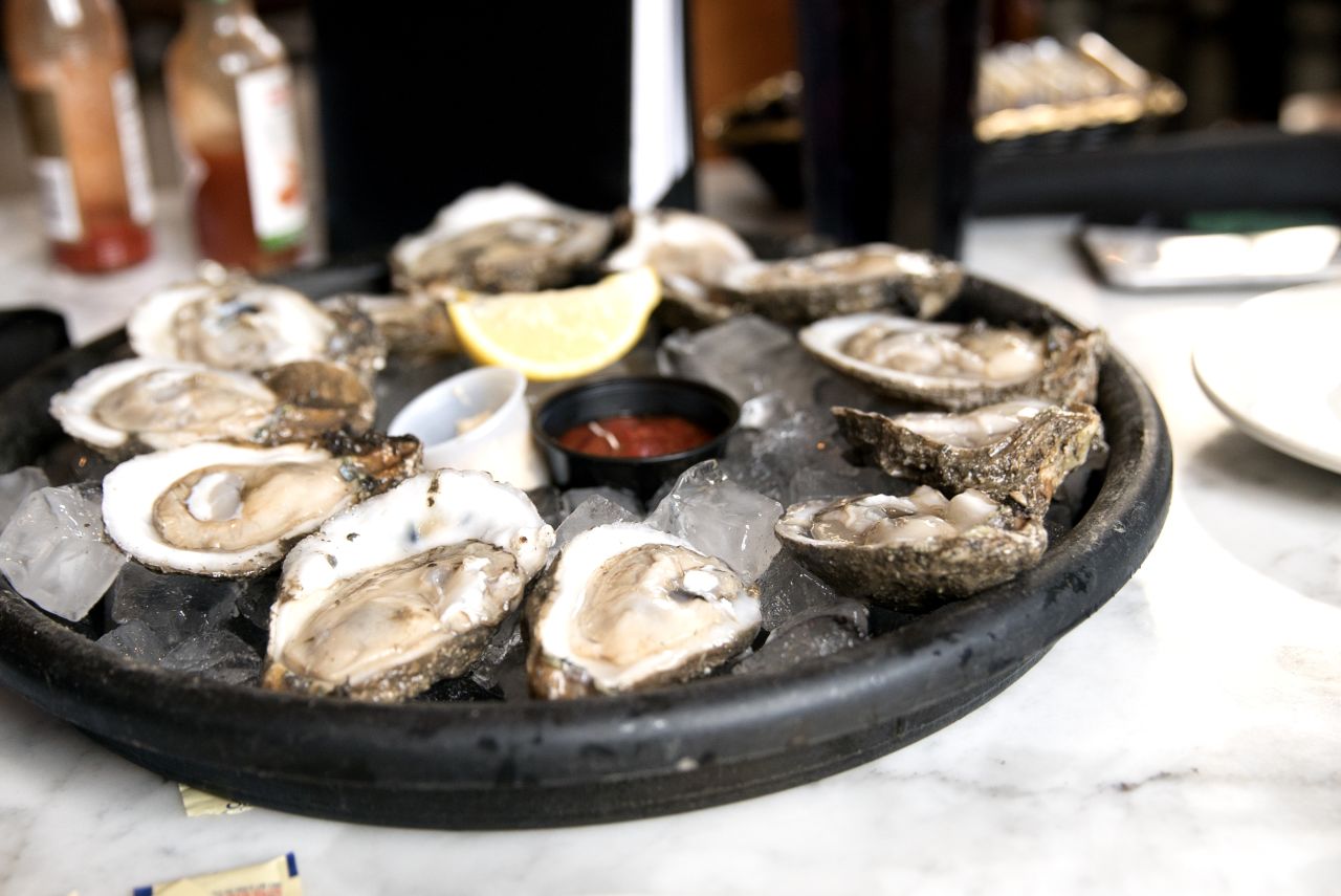 Oysters are another must in New Orleans. Royal House oyster bar serves Oysters Rockefeller, Oysters Royale, raw oysters on the half shell and chargrilled oysters with parmesan butter.