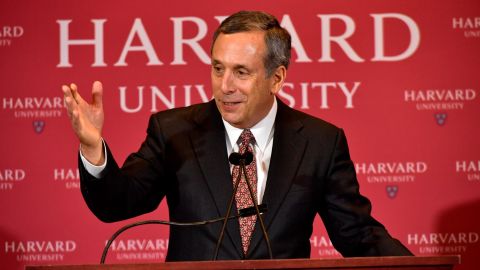 Lawrence Bacow is introduced as Harvard's 29th president during a news conference Sunday.