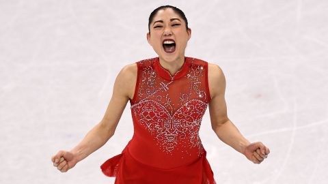 US athlete Mirai Nagasu competes in the figure skating team event during the Pyeongchang Winter Games at the Gangneung Ice Arena.