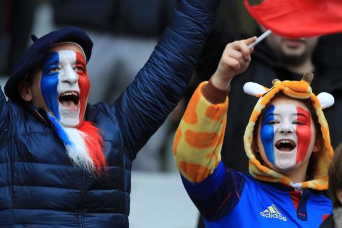 Traveling French fans were in full voice at Murrayfield for their side's clash with Scotland. 