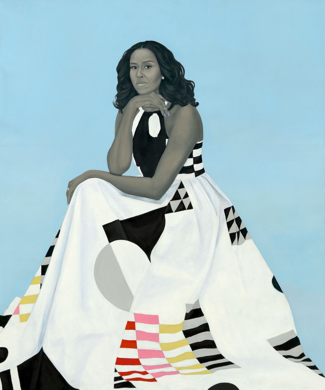 Amy Sherald's portrait of former First Lady Michelle Obama.