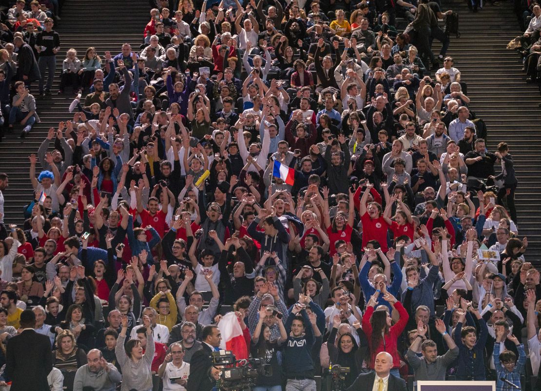 As many as 15,000 spectators crowded into the arena known to locals as "Bercy"