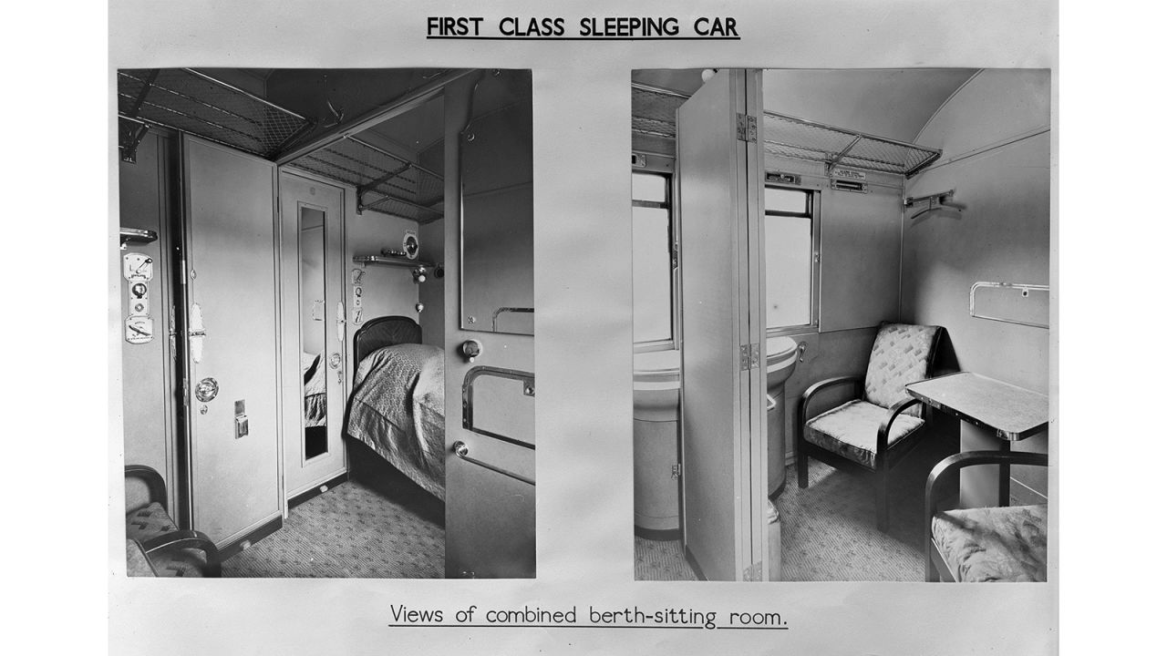 Train travel in the mid-century was the epitome of glamor. Pictured here: First Class LNER Sleeping Compartment in the 1930s.