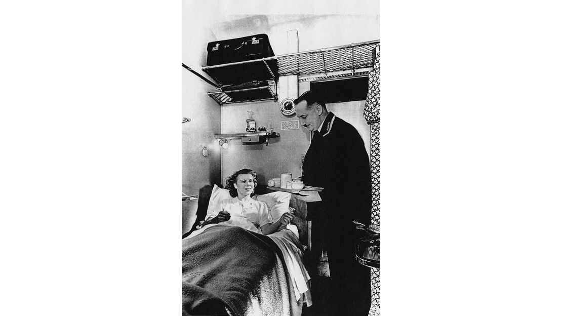 Sleeper travel was initially first-class only. Pictured here: The First Class sleeping compartment on the North Belle.