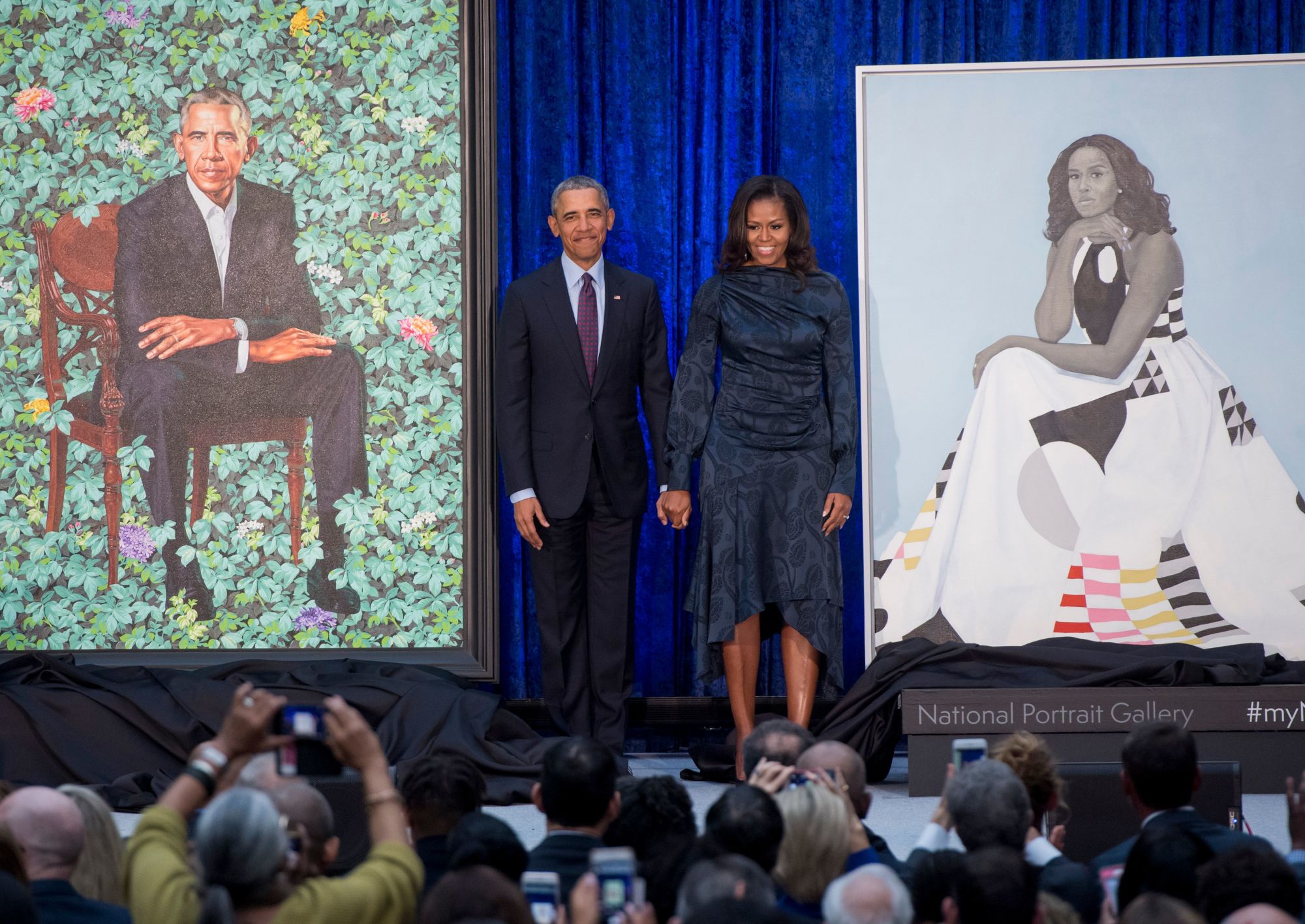 barack michelle obama portraits