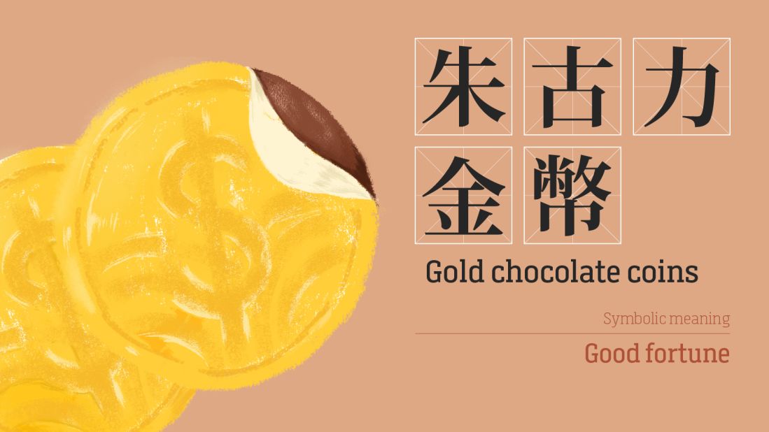 <strong>Gold chocolate coins:</strong> Western candies with golden wrappings are a big hit during Lunar New Year celebrations, too -- chocolate coins included. 