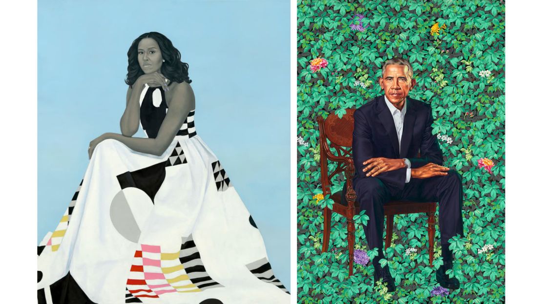 michelle obama barack obama official portraits