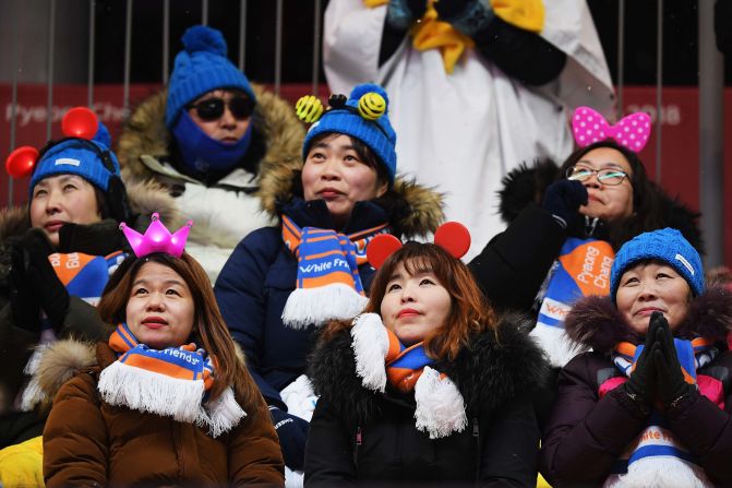 Fans look on at the luge women's singles on day four of the games. 1,045,727 tickets were sold to spectators throughout the games.