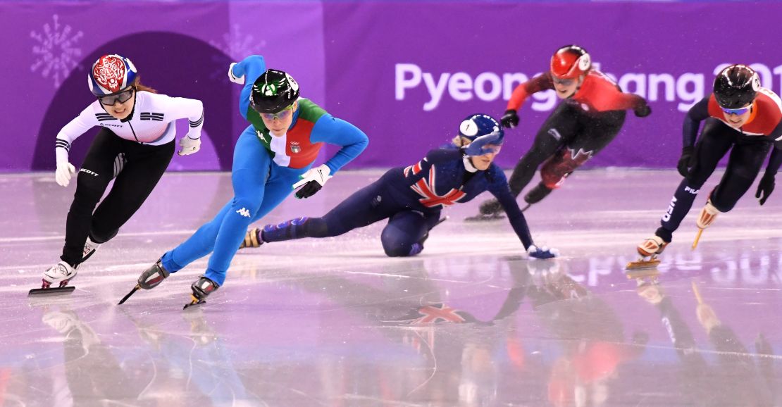 Britain's Elise Christie was devastated after crashing in the 500m short-track final.