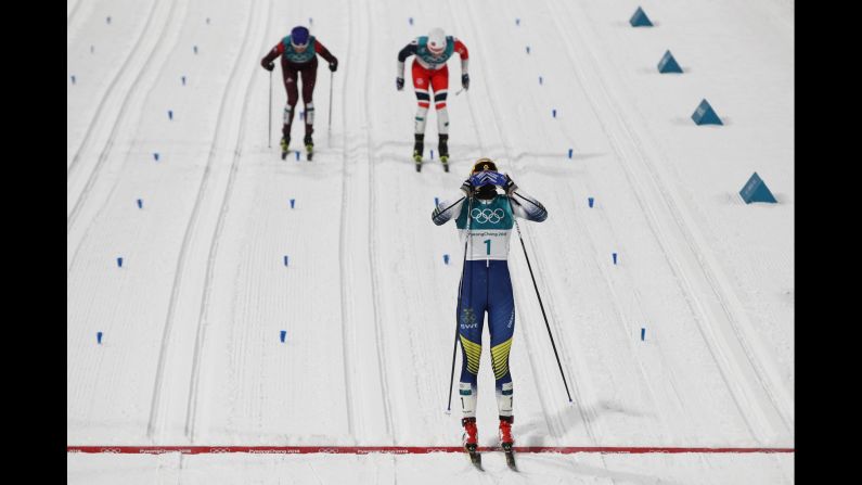 They call her "Silver Stina," but perhaps not anymore after Sweden's Stina Nilsson won gold in the cross-country sprint. Nilsson was nicknamed "Silver Stina" for her four World Championship silvers.