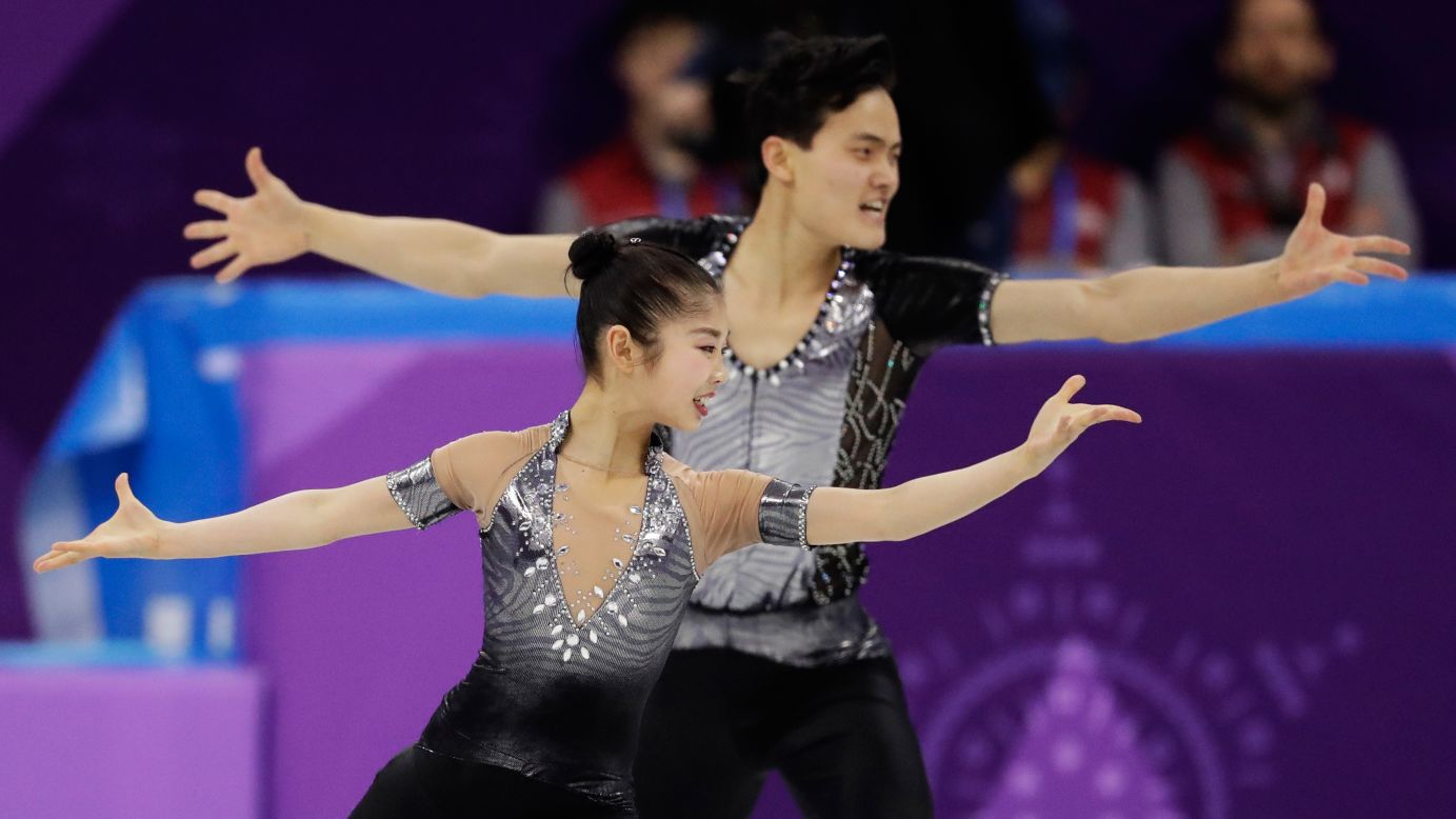 The North Korean figure-skating pair of Ryom Tae Ok and Kim Ju Sik perform their short program. They qualified for Thursday's free skate.
