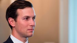 Senior Advisor Jared Kushner listens as US President Donald Trump speaks to the press on August 11, 2017, at his Bedminster National Golf Club in New Jersey. / AFP PHOTO / JIM WATSON        (Photo credit should read JIM WATSON/AFP/Getty Images)
