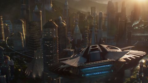 Wakanda is a futuristic world of flying cars. 