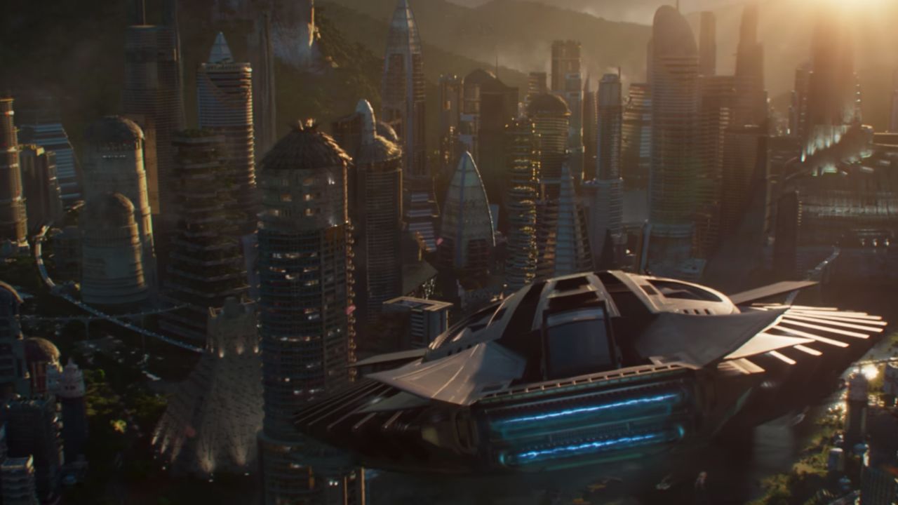 Wakanda is a futuristic world of flying cars.