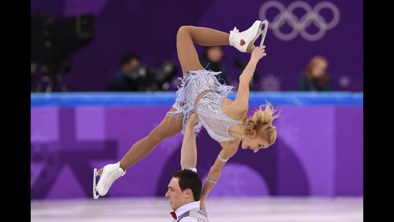 Germany's Aliona Savchenko and Bruno Massot compete in pairs figure skating.
