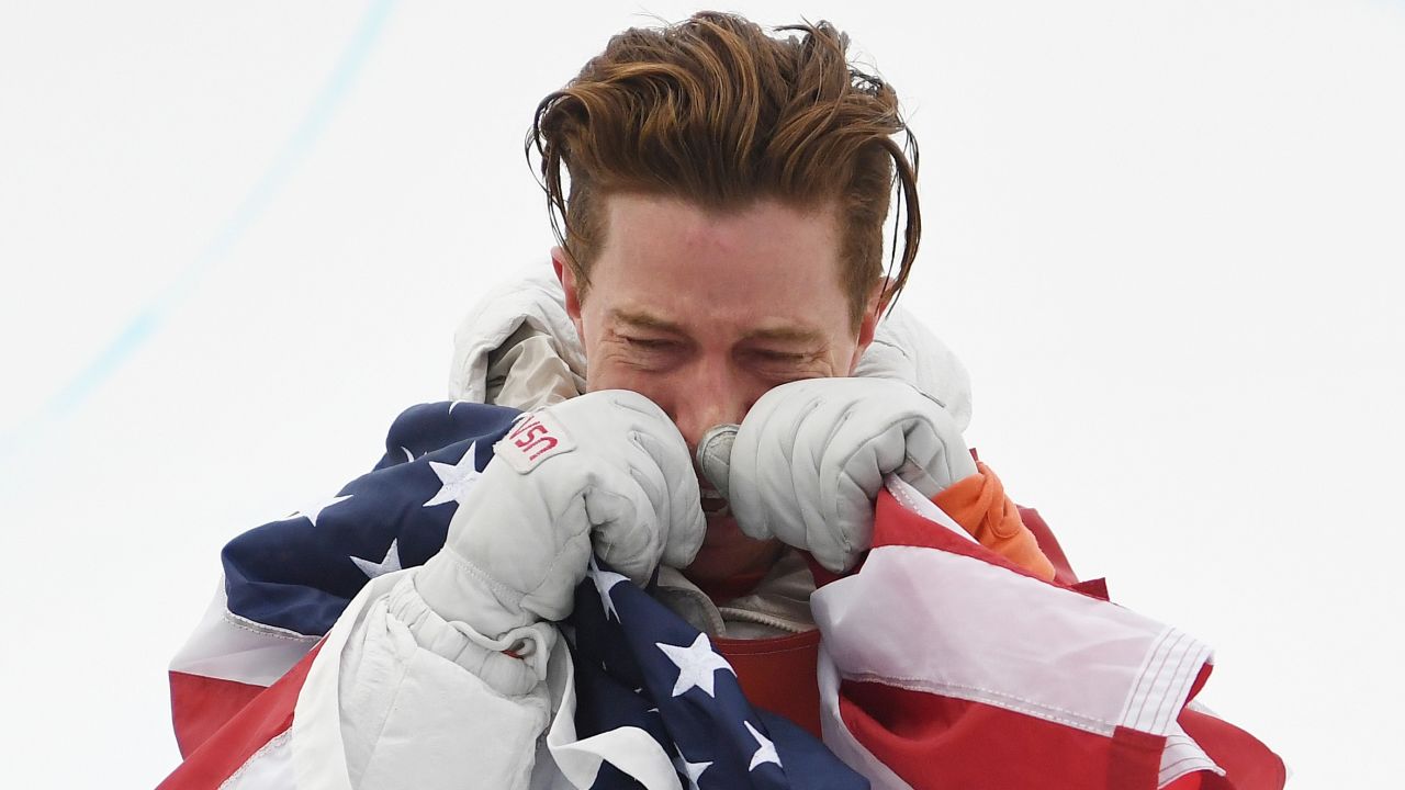 White was very emotional after clinching the gold on his final run. (David Ramos/Getty Images)