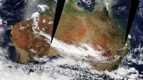 A fire in Australia can be seen from space on February 12.