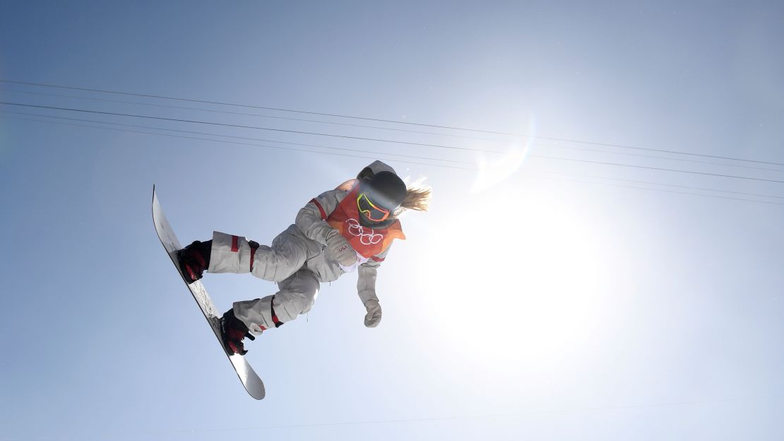 Kim became the first female to land consecutive 1080s on an Olympic halfpipe. (Martin Bureau/AFP/Getty Images)