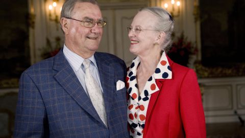 Prince Henrik and Queen Margrethe pictured celebrating their 40th wedding anniversary in 2007. 