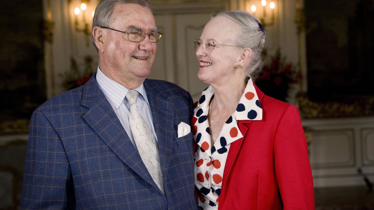 Prince Henrik and Queen Margrethe pictured celebrating their 40th wedding anniversary in 2007.