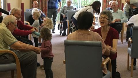 Residents of Nightingale House during a physical therapy session.