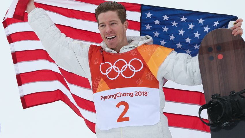 PYEONGCHANG-GUN, SOUTH KOREA - FEBRUARY 14: Shaun White of USA takes 1st place during the Snowboarding Men's Halfpipe Finals at Pheonix Snow Park on February 14, 2018 in Pyeongchang-gun, South Korea. (Photo by Laurent Salino/Agence Zoom/Getty Images)