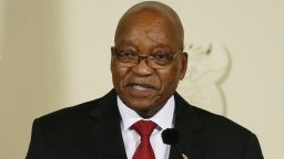 President of South Africa Jacob Zuma addresses the nation at the Union Buildings in Pretoria on February 14, 2018.
Zuma is addressing the nation after the ruling African National Congress (ANC) party instructed him to immediately resign. / AFP PHOTO / Phill Magakoe        (Photo credit should read PHILL MAGAKOE/AFP/Getty Images)