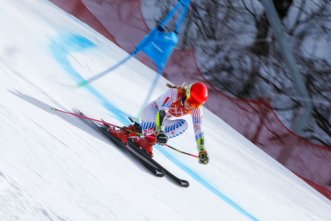 Mikaela Shiffrin was in blistering form when the weather cleared in Pyeongchang. 