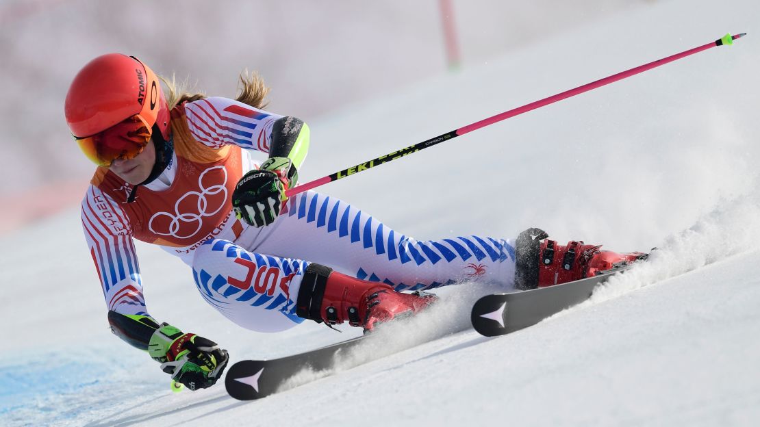 Shiffrin was in second place after her first of two runs. (Javier Soriano/AFP/Getty Images)