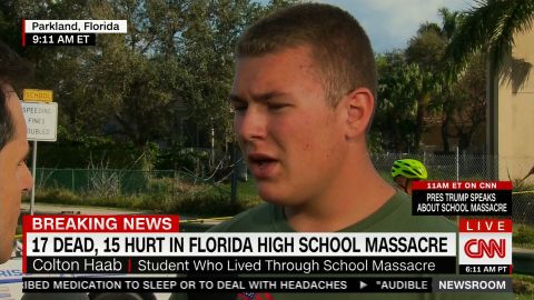 Stoneman Douglas High School student Colton Haab took quick action to protect other students.