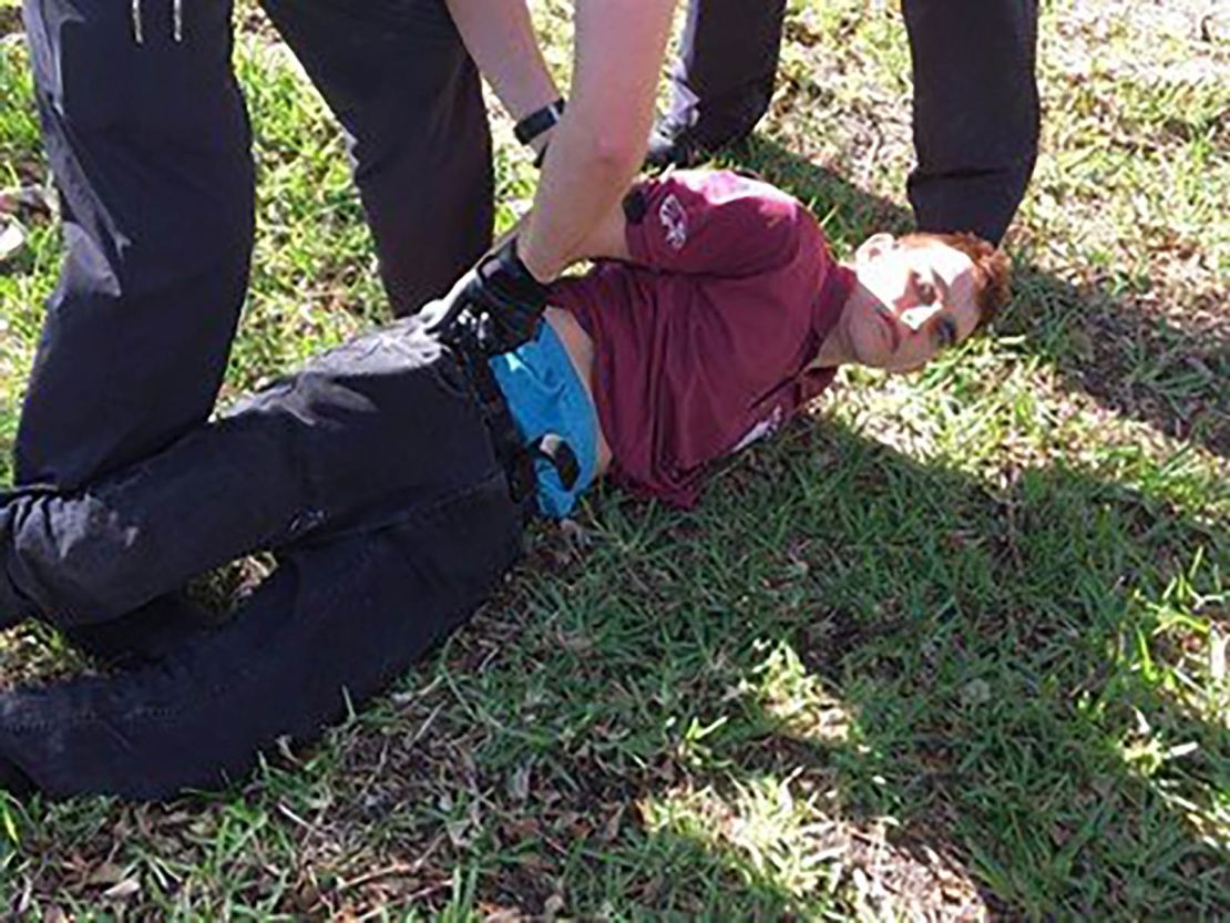 Florida school shooting suspect Nikolas Cruz at his arrest Wednesday.