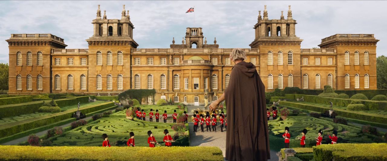 One of the ways Blenheim Palace earns its keep is as a location for film shoots. In <em>The BFG</em> (2016), the palace appears as a body double for the rear side of Buckingham Palace. In this scene, the Big Friendly Giant towers over a troop of tiny soldiers in the Italian Garden.
