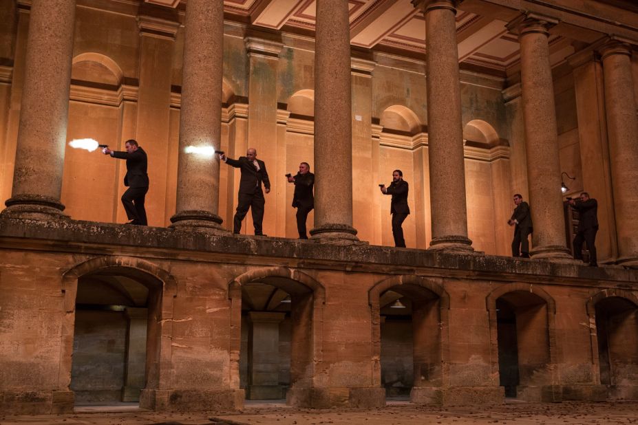 Guns were blazing in the Great Court for the filming of the James Bond movie <em>Spectre </em>(2015).