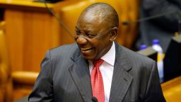 Acting President of South Africa Cyril Ramaphosa reacts as he arrives at Parliament in Cape Town, on February 15, 2018 for a session to officially deal with former President Zuma's resignation and his possible election and swearing.South Africa prepared to welcome wealthy former businessman Cyril Ramaphosa as its new president on February 15, 2018 after scandal-tainted Jacob Zuma resigned under intense pressure from his own party. / AFP PHOTO / POOL / MIKE HUTCHINGS        (Photo credit should read MIKE HUTCHINGS/AFP/Getty Images)