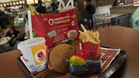 SAN FRANCISCO, CA - NOVEMBER 03: A photo illustration of a Happy Meal at McDonald's on November 3, 2010 in San Francisco, California. San Francisco became the first city in the nation to pass a law to control giving away free toys with unhealthy meals for children. The law requires that any restaurant kid's meals meet nutritional standards before they can be sold with toys. (Photo by David Paul Morris/Getty Images)