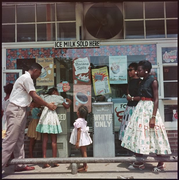 "At Segregated Drinking Fountain, Mobile, Alabama" (1956)