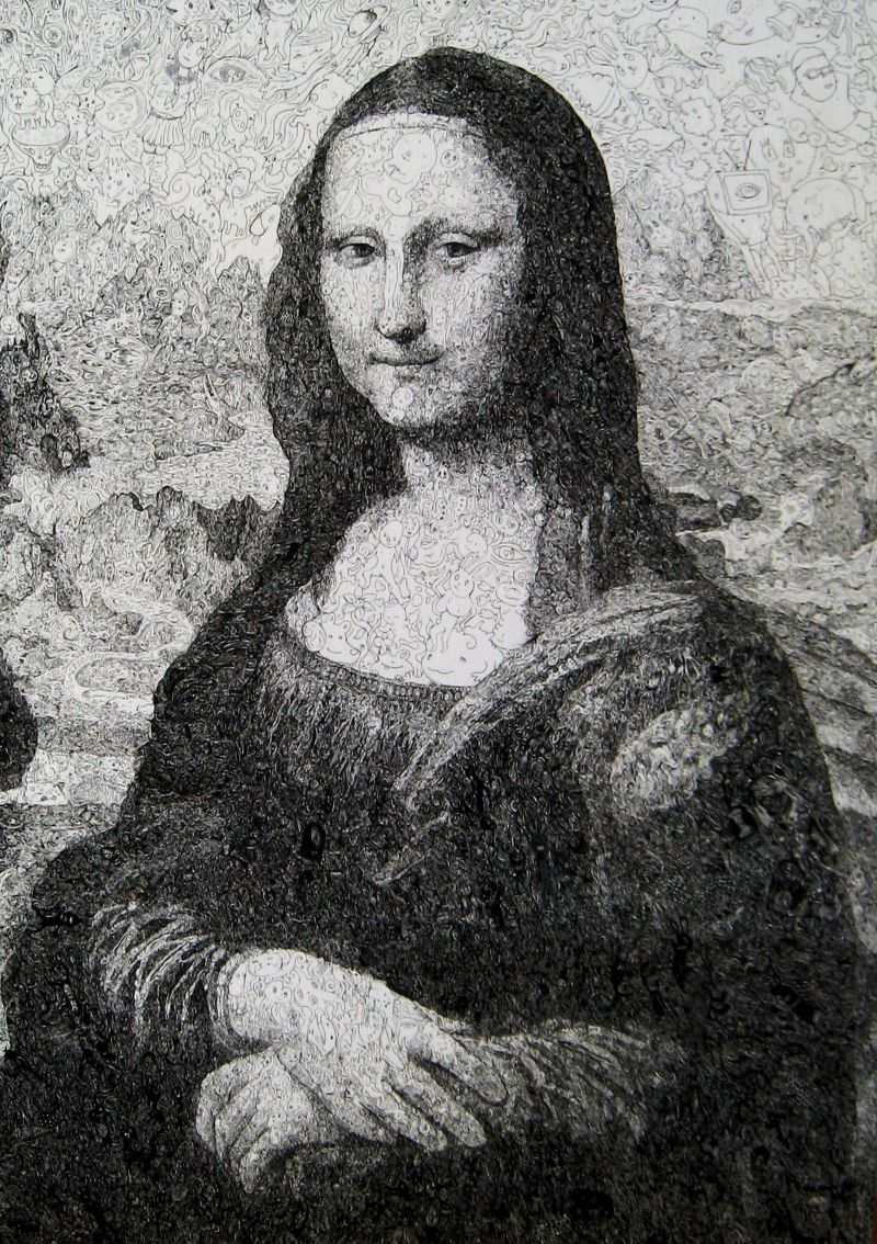 Art Line Drawing - Mona Lisa - Simple Minimalist Sketch