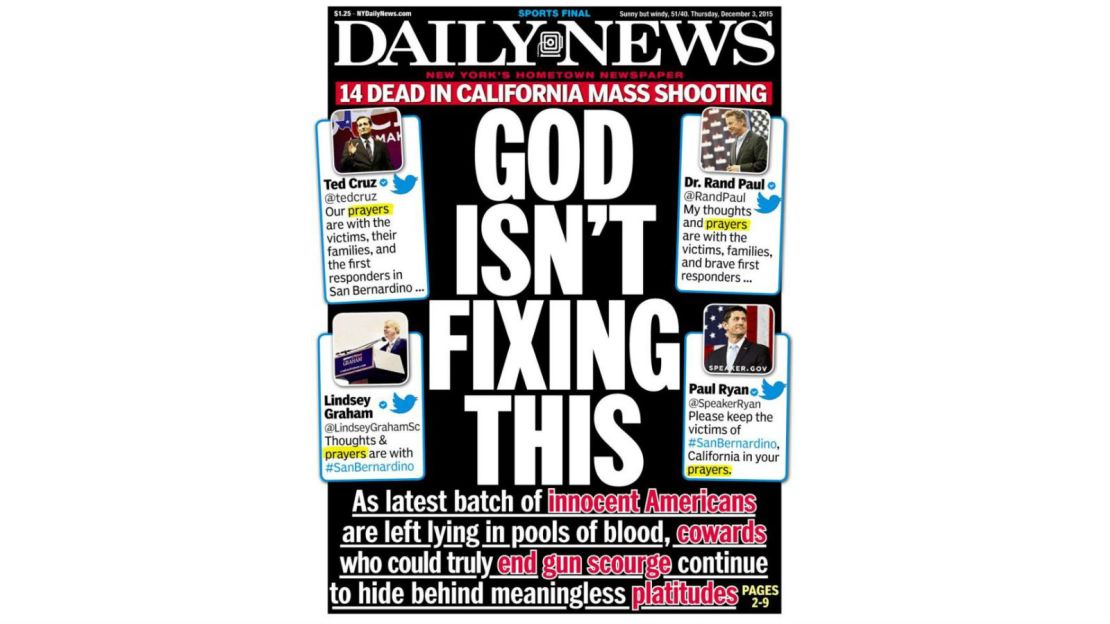 The December 3rd, 2015 edition of the New York Daily News
