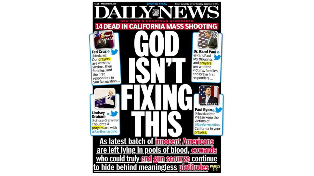 The December 3rd, 2015 edition of the New York Daily News 