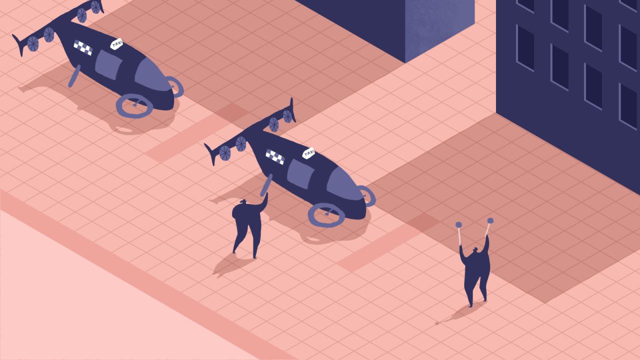 <strong>Taxis: </strong>Flying taxis will become a reality very soon. Eventually they could be integrated into the air travel experience, so tasks like luggage check-in and identity verification via biometrics could be completed on board in advance. 
